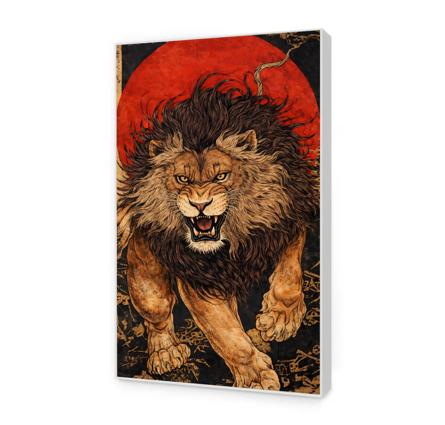 Quadro Decorativo Leão Japonês Decoração Luxo